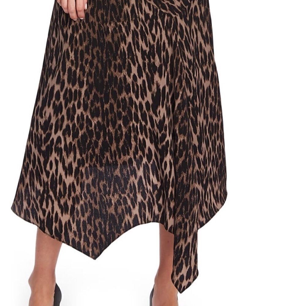 Vince Camuto animal print, off center midi skirt size 14